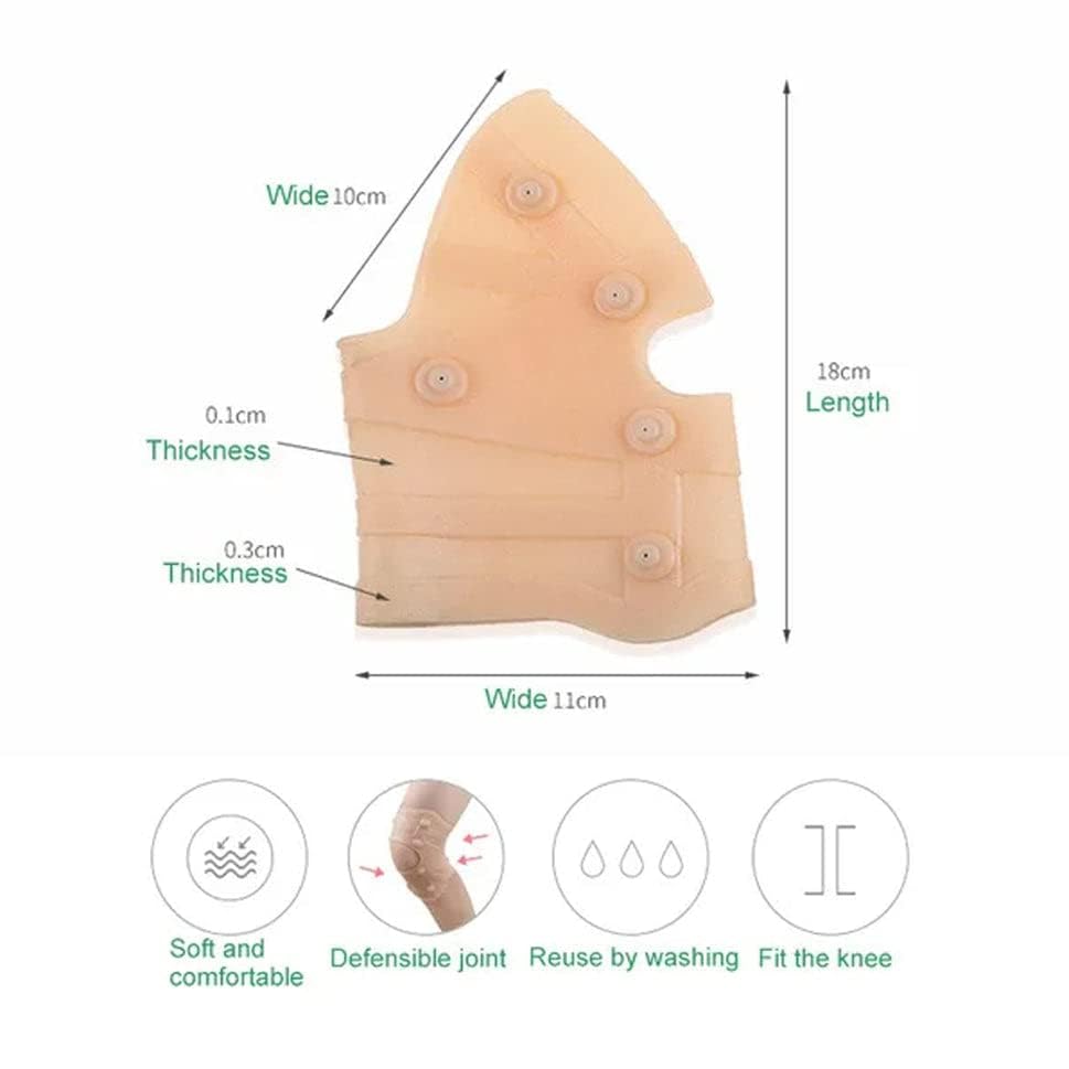Giftock Silicone Magnet Knee Support, Orthopedic Knee Support, Knee Caps for Pain Relief, Knee Belt for Joint, Knee Support Pad, Knee Band for Running Sports Gym (1 Pcs/Multicolor)