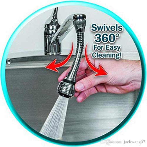 Giftock turbo flex FILPO Sprayer Attachment Adjustable Faucet 360 Rotate Flexible Kitchen Water Shrunk Tap Nozzle (White)