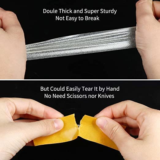 Giftock Double Sided Carpet Tape Heavy Duty, super Strong Sticky Tape for Carpet, Non Slip Waterproof Removable Mesh Grid Suitable for Hardwood Floors, mats(CARPET ADHESIVE YELLOW TAPE)