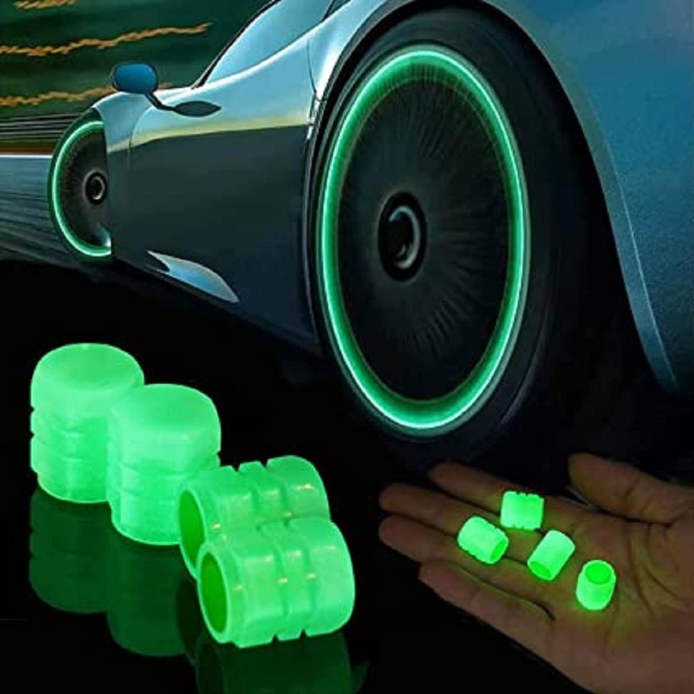 Giftock LED (Pack Of 4) Sunlight Or Flash Light Recharge Tyre Wheel Valve Cap Flashing Lights Chargeble LED Flash Light Set for Car Bike Bicycle Motorcycle Tricycle Golf Cart Tire Motion Movement Activated ( Multi Color )