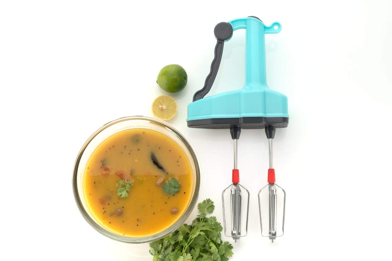 Giftock Jumbo Dual Blade Manual Hand Blender- High-Speed Dual Power Free for Kitchen Beater Whipping Cream Machine -Cakes, Soup Soup, Lassi, Milkshake