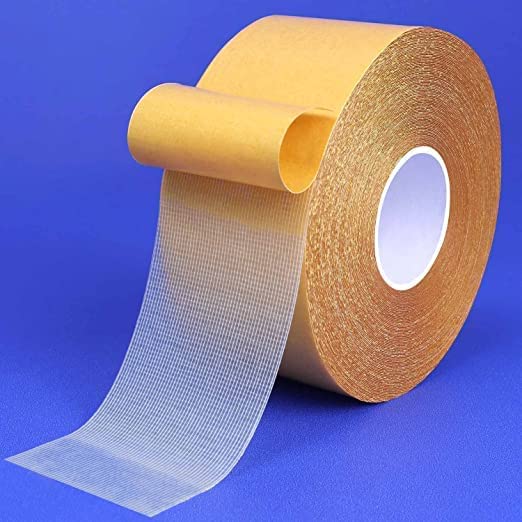Giftock Double Sided Carpet Tape Heavy Duty, super Strong Sticky Tape for Carpet, Non Slip Waterproof Removable Mesh Grid Suitable for Hardwood Floors, mats(CARPET ADHESIVE YELLOW TAPE)