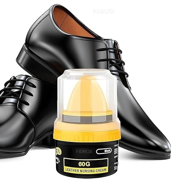 Giftock Premium Leather Repair and Shoe Polish Liquid | Black Color Liquid Shoe Shine Natural Cream | Leather Nourishment and Conditioner Leather Liquid Cream with Sponge Applicator for Shoes Bags Sofa