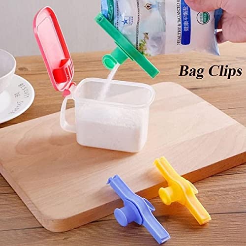 Giftock 2 Pcs Food Bag Sealing Clip Multi functional Food Preservation Seal Clip with Large Discharge Nozzle (Multi color)