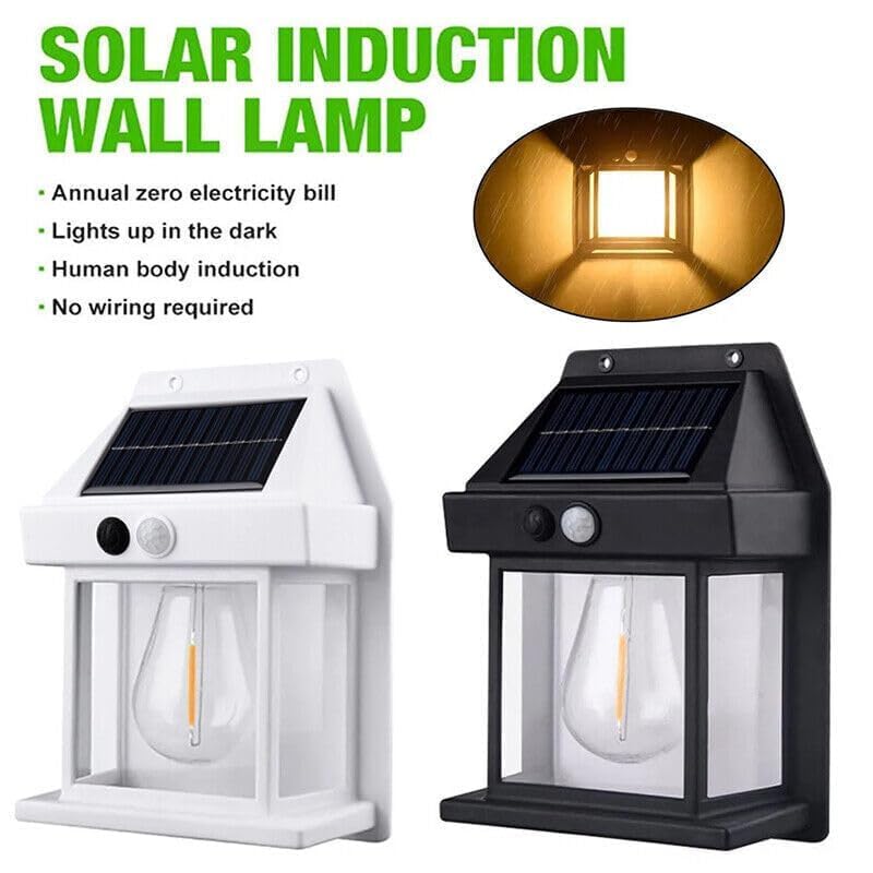 Giftock New Wireless Dusk to Dawn Motion Sensor LED Wall Sconce, Solar Light Outdoor Wall Light, Solar Lamp with Motion Sensor, Waterproof Outdoor Lamp for Garden, Patio, Yard (1 pc)