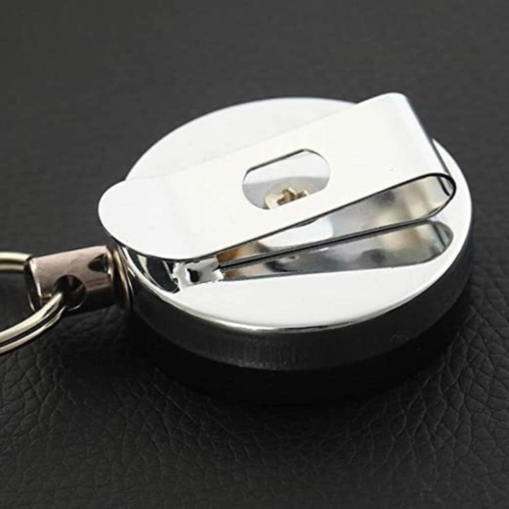 Giftock Retractable Holding Key Chain Ring Clip With Tools Metal Wire Round Split Key Chain Wire Rope Key (1Pcs) (Multicolor)