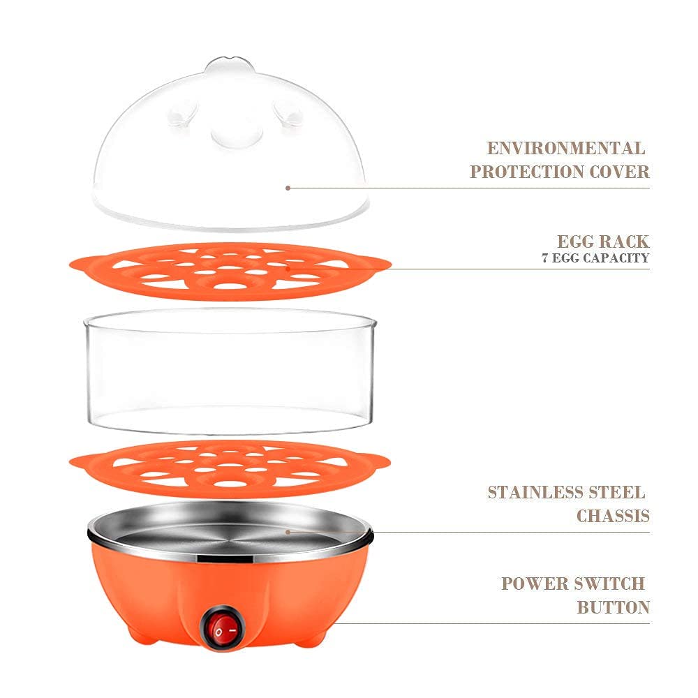 Giftock Egg Boiler With Automatic Off & Double Layer Electric Egg Maker For Boiling, Cooking And Frying The Eggs| Egg Boiler/Egg Poacher Machine / 14 Egg Cooker/Egg Steamer/Omelet Bowl With Tray.