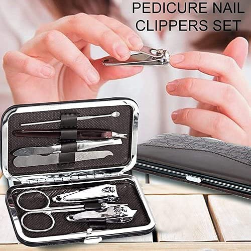 Giftock Professional Manicure Kit/Grooming Set With Leather Case (7 In 1)