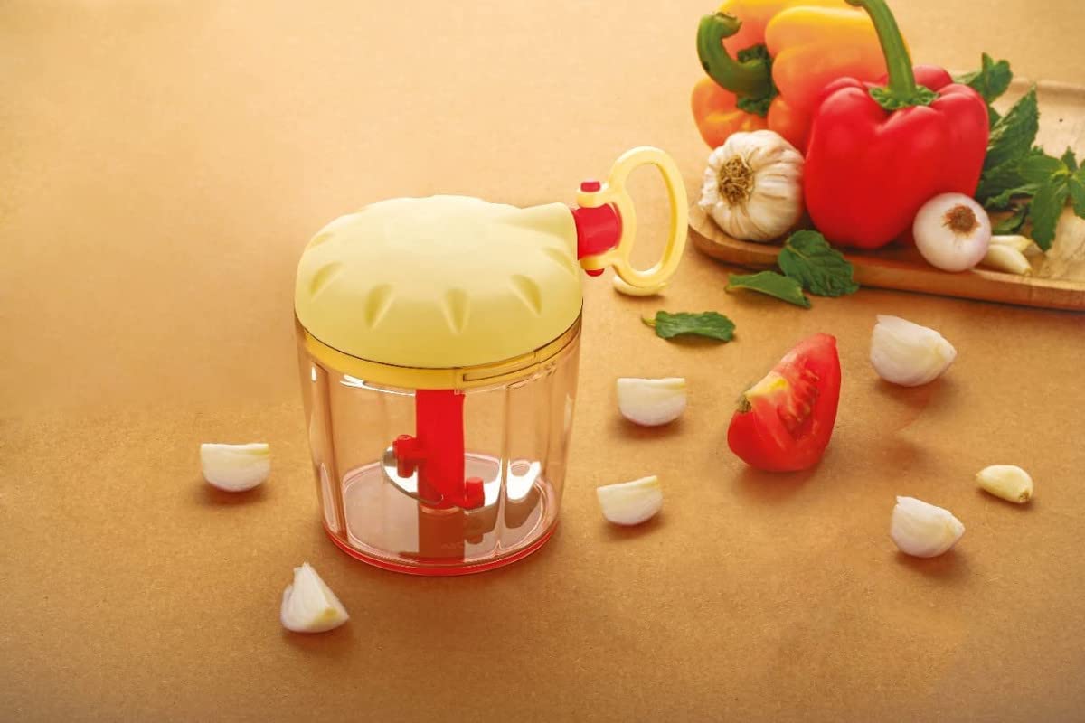 Giftock New Handy Chopper for Vegetable, Fruit and Dry Fruit Cutter with 3 Stainless Steel Blade - 450ml