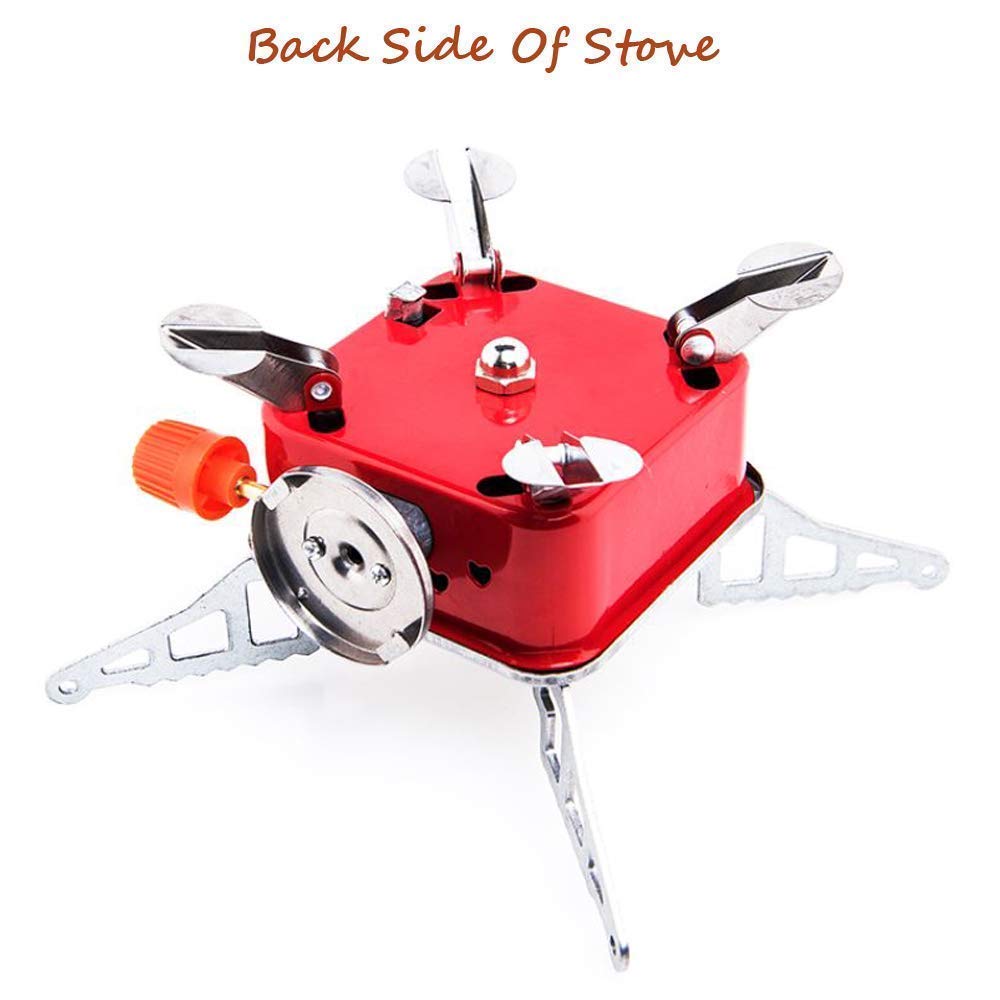 Giftock Portable Gas Stove And Picnic Butane Gas Burner For Outdoor Camping, Hiking, Travelling, To Cooking The Food | Stainless Steel Cylinder, Folding Furnace, Camping Equipment, Gastove With Pouch