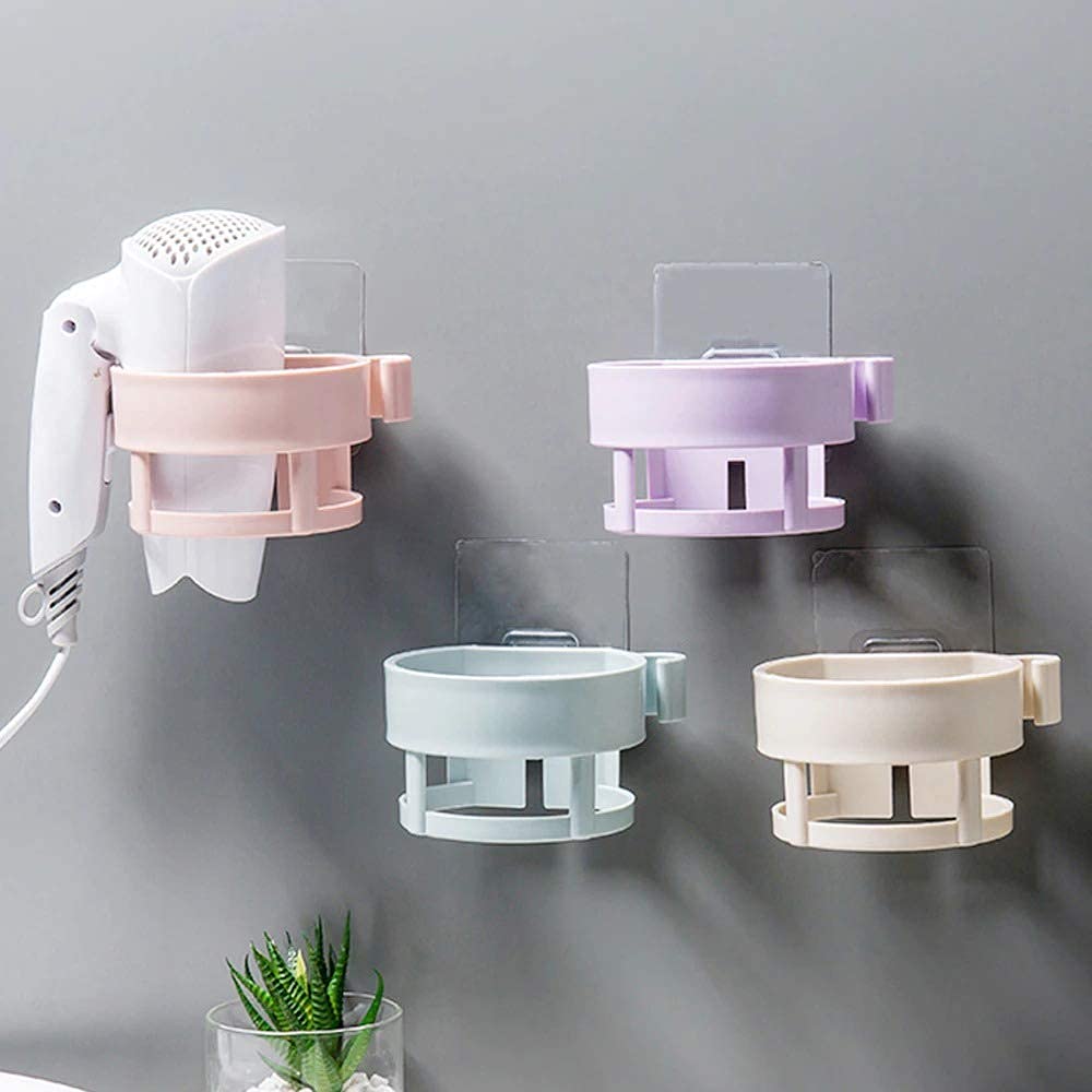 Giftock Hair Dryer Holder Wall Mounted Self Adhesive, Plastic Hair Blow Dryer Styling Tools Rack, Bathroom Organizer Compatible (1 PCS)