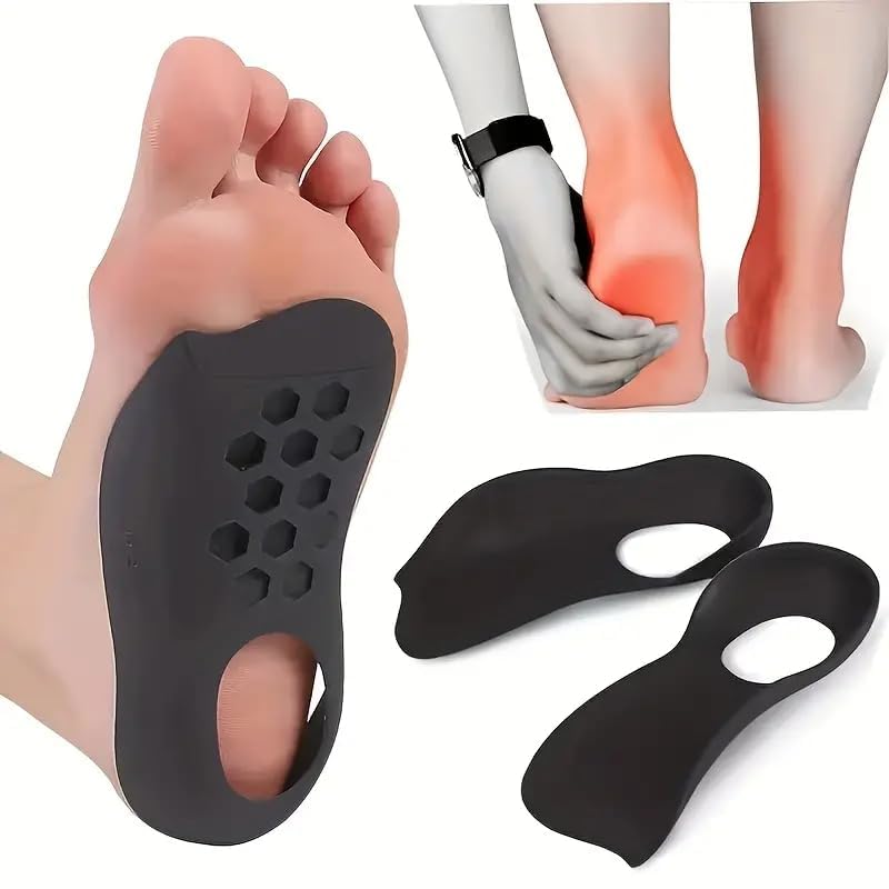 Giftock Flat Foot Arch Support Shoes Insoles for Men & Women Medical Arch Support for Flat Feet Correction Orthopaedic Heel Pad Insoles, Legs Correction Pad for Various Sports Shoes Foot Pain Relief Product