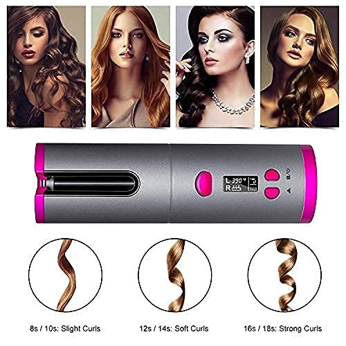 Giftock -Hair-Curler-Cordless-Automatic-Hair-Curler-Portable-Curling-Iron-with-LCD-Temperature-Display-Fast-Heating-Auto-Rotating-Hair-Curler-USB-Rechargeable-for-Travel-Home