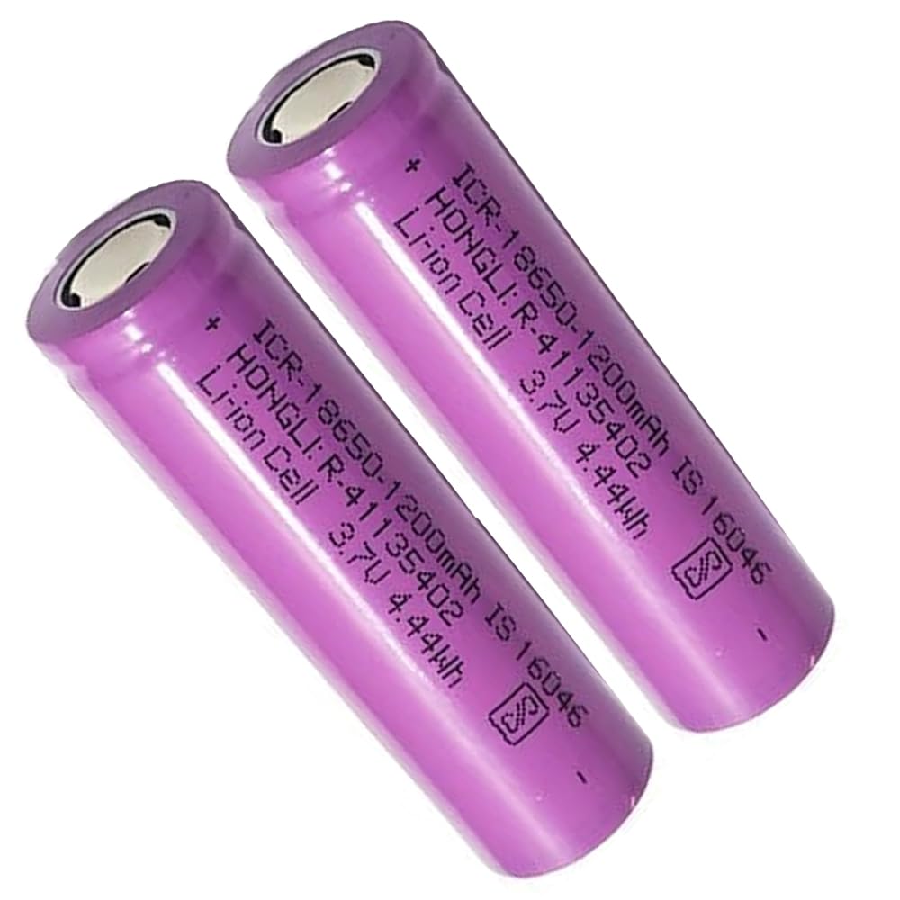 Giftock Hongli Lithium Ion 1200mAH Rechargeable Original Power Ultra Boost High Capacity Cell Batteries, LED, Bluetooth Speaker, Laptops, Power Bank and Torch Etc. - Pack of 2