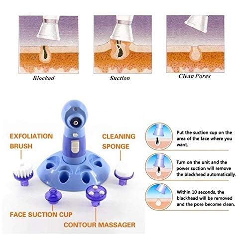 Giftock 4 in 1 Multifunctional Power Perfect Pore Facial Cleaning Brush Blackheads Remover Face Beauty Care Facial Massager Skin Care Cleaner Face Washing Machine Blackhead Remover(Pack of 1)