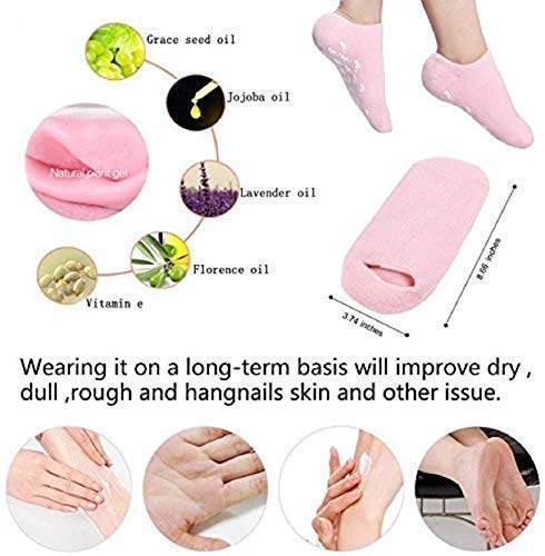 Giftock Silicon Socks Heel for Crack (1 Pair) Spa Gel Socks for Women and Men, Feet Protector Crack Heel Repair Socks with Moisturizing Natural Oil and Vitamin E Repair Dry Cracked Feet & Soften Skin