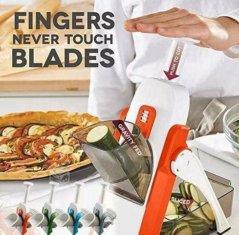 Giftock Multipurpose Slicer Cutter-Dual Stainless Steel Cutting Blades Spiral Slicer for Zucchini Spaghetti Noodles- Veg. Salad Maker Slicer for Kitchen (Watermelon Slicer)
