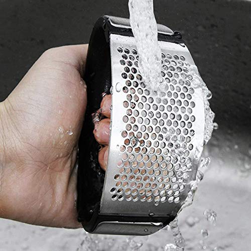 Giftock ENTERPRISE Garlic Press Stainless Steel Garlic Mincer Ginger Crusher and Peeler Squeezer Press Kitchen Gadget with Handle