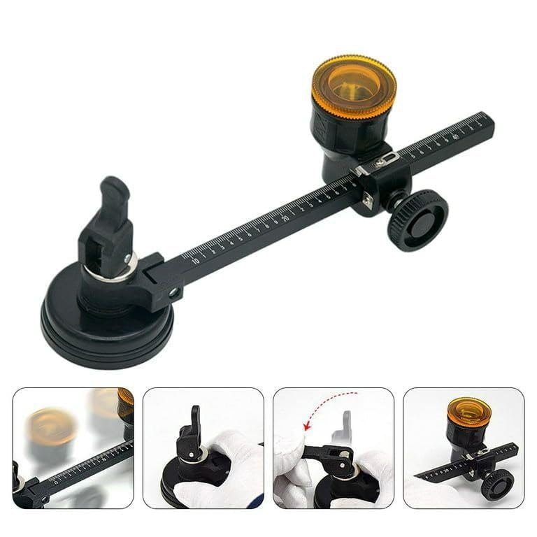 Giftock  Glass Compass Gauge Cutter |Wheel Blade Glass Cutting |Tool Wheels Compasses Suction Glass| Circle Cutter Adjustable Tool Set with Round Knob Handle and Suction Cup