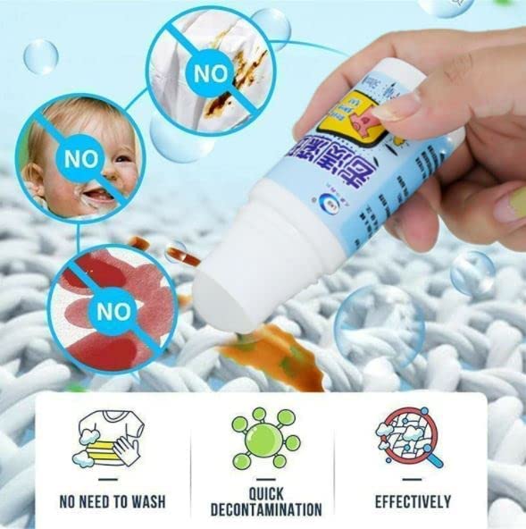 Giftock Stain Remover For Clothes | Multi-Purpose Roll Bead Fabric Clothes Stain Remover Pan | Instant Stain Remover For Cotton, Linen, Polyester, Blended Fabric, Denim, Down Jacket Etc., Gel