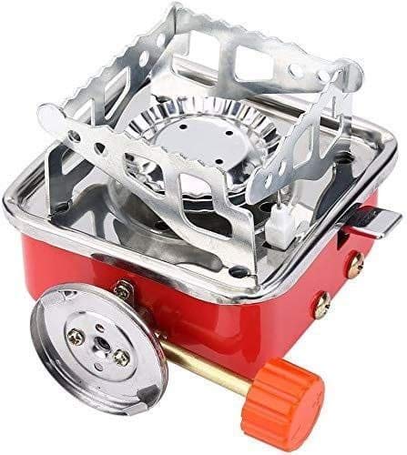 Giftock Portable Gas Stove And Picnic Butane Gas Burner For Outdoor Camping, Hiking, Travelling, To Cooking The Food | Stainless Steel Cylinder, Folding Furnace, Camping Equipment, Gastove With Pouch