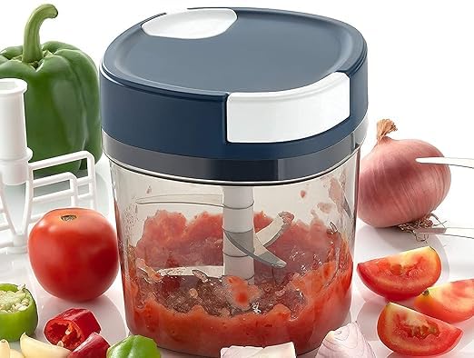 Giftock Kitchen 2 in 1 Vegetable & Dry Fruit Quick & Efficient Square Handy Chopper (650 ml) (Multicolor)