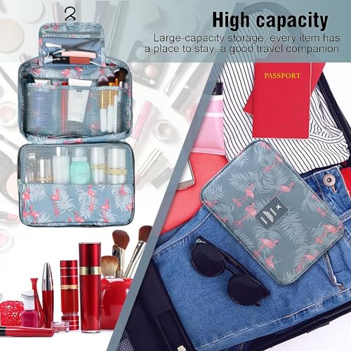 Giftock Cosmetic Hanging Toiletry Bag for Men Women Travel Organizer Accessory Waterproof Nylon Makeup Shaving Kit Pouch Bag for Men Women