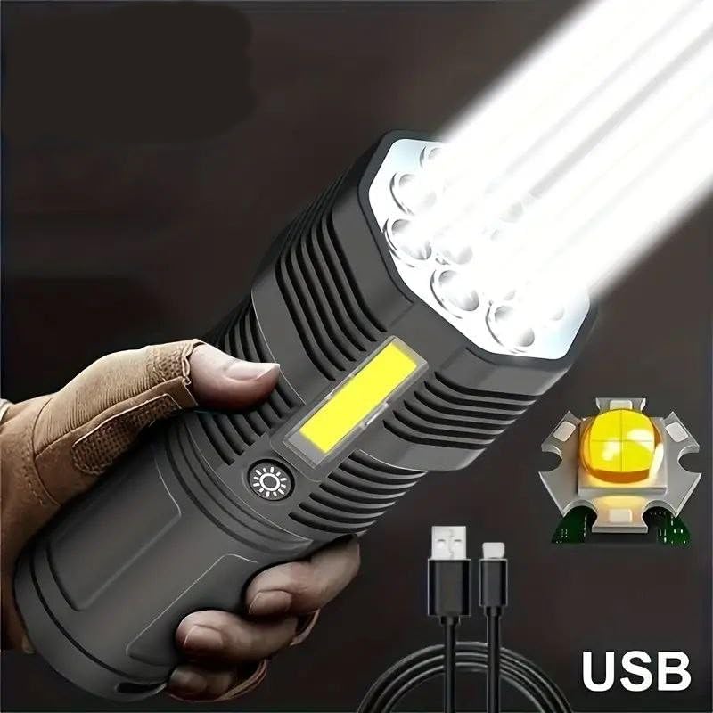 Giftock STORE 12 LED Flashlight COB Side Light USB Rechargeable Strong Light Flashlight