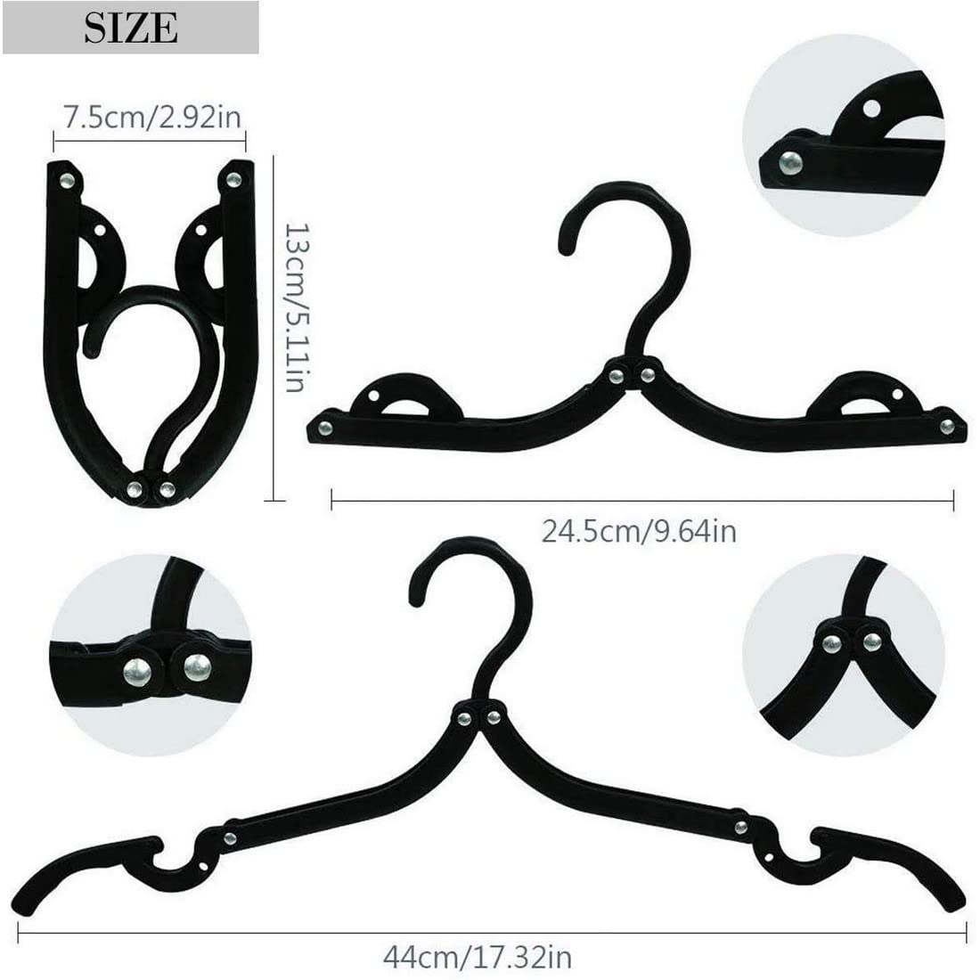 Giftock Portable Folding Clothes Hangers Foldable Clothes Drying Rack - Set of 1
