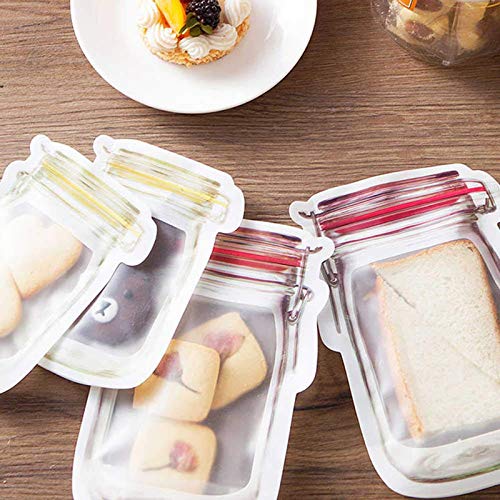 Giftock Jar Shaped Food Graded Stand Up Plastic Pouch with Zipper Pack of 9 (3 pcs Small 100 Gm, 3 pcs Medium 250 Gm, 3 pcs Large 500 Gm)