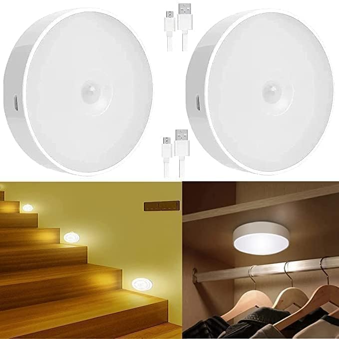Giftock Motion Sensor Light for Home with USB Charging Wireless Self Adhesive LED Magnetic Motion Activated Light Motion Sensor Rechargeable Light Motion Activated (2)