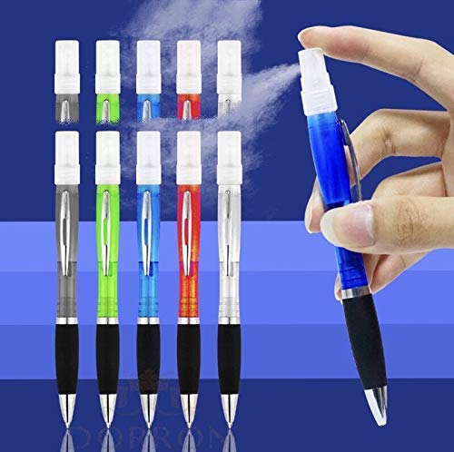 Giftock Spray Pen Sanitizer Refillable & Reusable Portable Liquid Nano Mist Empty Atomizer for Travel, Home, Office, School Etc. Personal Care Pocket Ball (Pack of 5, Multi-color)
