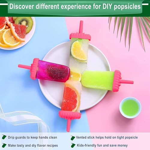 Giftock Ice Candy Moulds for Freezer Ice Pop Makers Plastic Reusable Kulfi Mould Set for Children and Adults- 100% Food Grade (Design -1)
