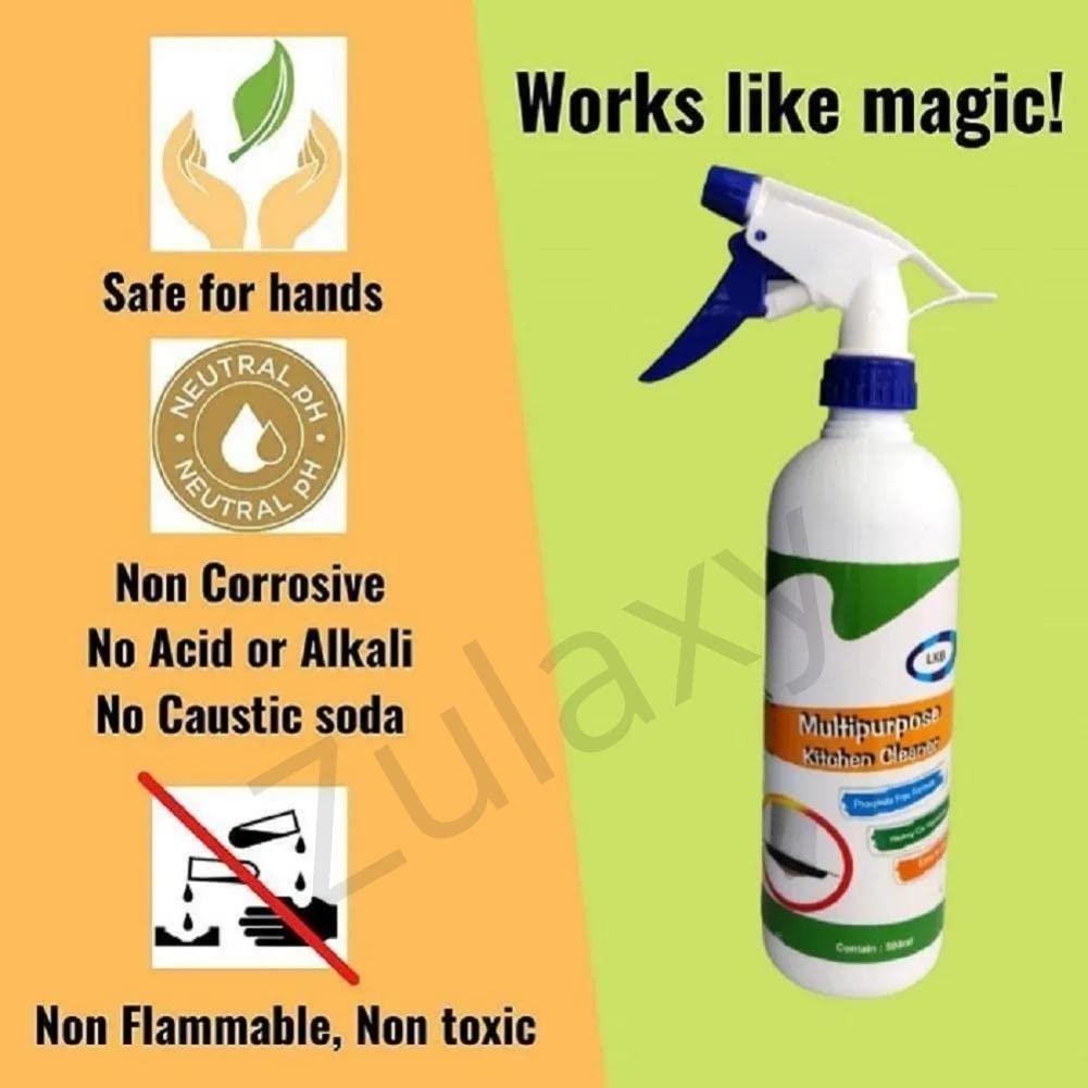 Giftock Kitchen Cleaner Spray for Oil & Grease Stain Remover, All Surface Non-Toxic & Non-Flammable Magic Degreaser Cleaning Spray for Kitchen, Chimney, Sink, Grill, Exhaust Fan & More! (500 ml)