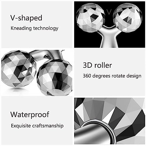 Giftock 3D Roller Massager for Face and Body | Natural Facial and Body Toning and Contouring with Chrome Balls for Radiant Skin (Body)