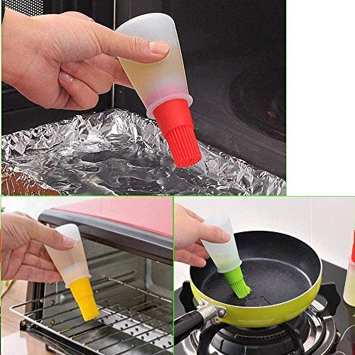 Giftock Oil Bottle Brush- Silicone Pastry Brush for Roasting, sauteing, Baking or Grilling, Frying, BBQ, Cooking Oil Dispenser Kitchen Tools Accessories