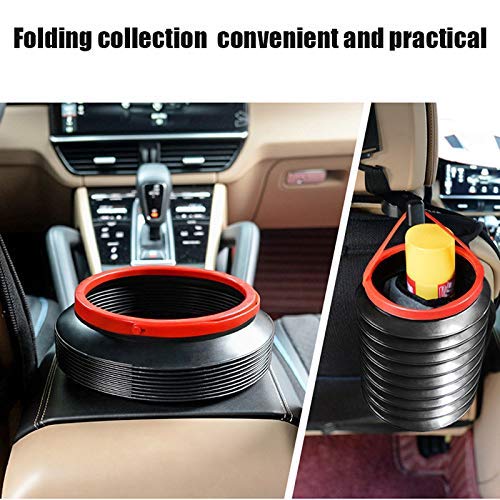 Giftock 4L Collapsible Car Dustbin Pop Up Trash Can Foldable Waste Bin Garbage Storage Rubbish Organizer for Diwali, with Adjustable Hanging Strap for Car, Van, SUV, Truck (Black, 1pc)