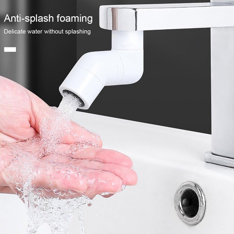 Giftock Universal Splash Filter Faucet 720 Degree Rotatable Plastic Silicone Sprayer Head with Wrench Household Tap Water Outlet Water Saving Tap Nozzle