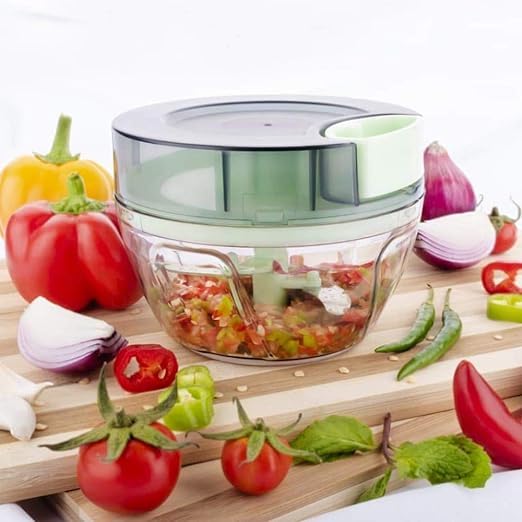 Giftock Handy and Compact Chopper Pro Mini with 3 Blades Handy Onion Chopper Vegetable - Multicolor (450 ml - PRO Mini Chopper)