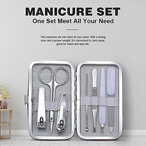 Giftock Professional Manicure Kit/Grooming Set With Leather Case (7 In 1)