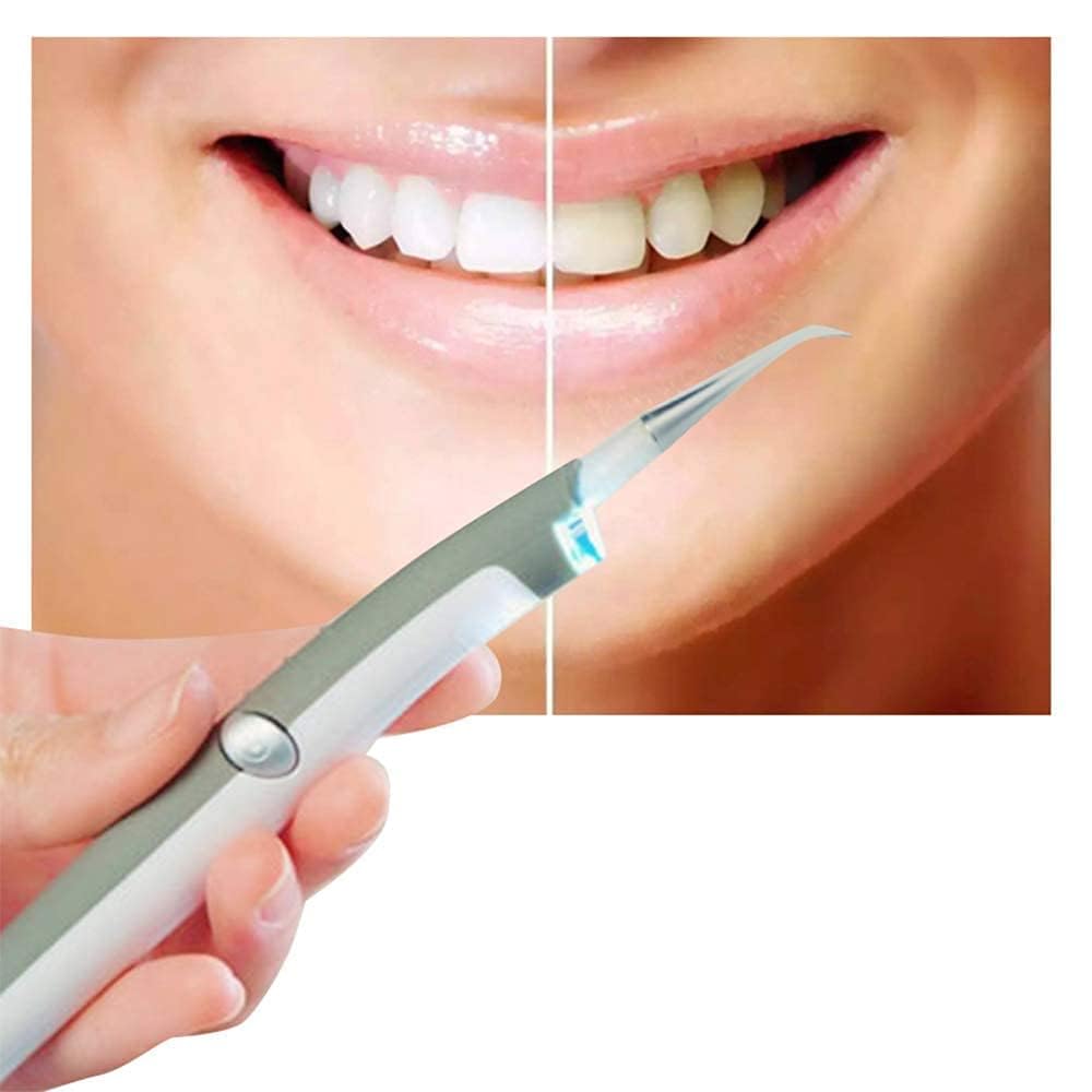 Giftock Portable Ultrasonic Electric Tooth Dental Cleaner With LED Light Stain Eraser Plaque Tartar Remover Teeth Whitening, Grey & White Color 1 Pcs