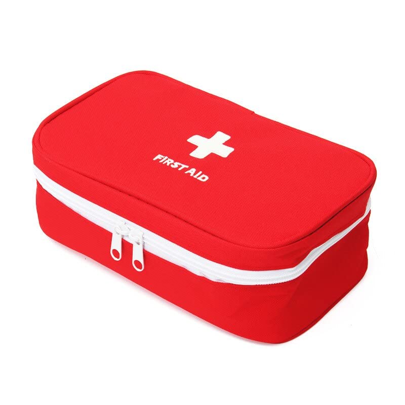 Giftock Travel Medicine Pouch Emergency First Aid Kit Box Organizer with Medicine-Pocket Empty Bag for Travelling Car, Home, Office (Red)