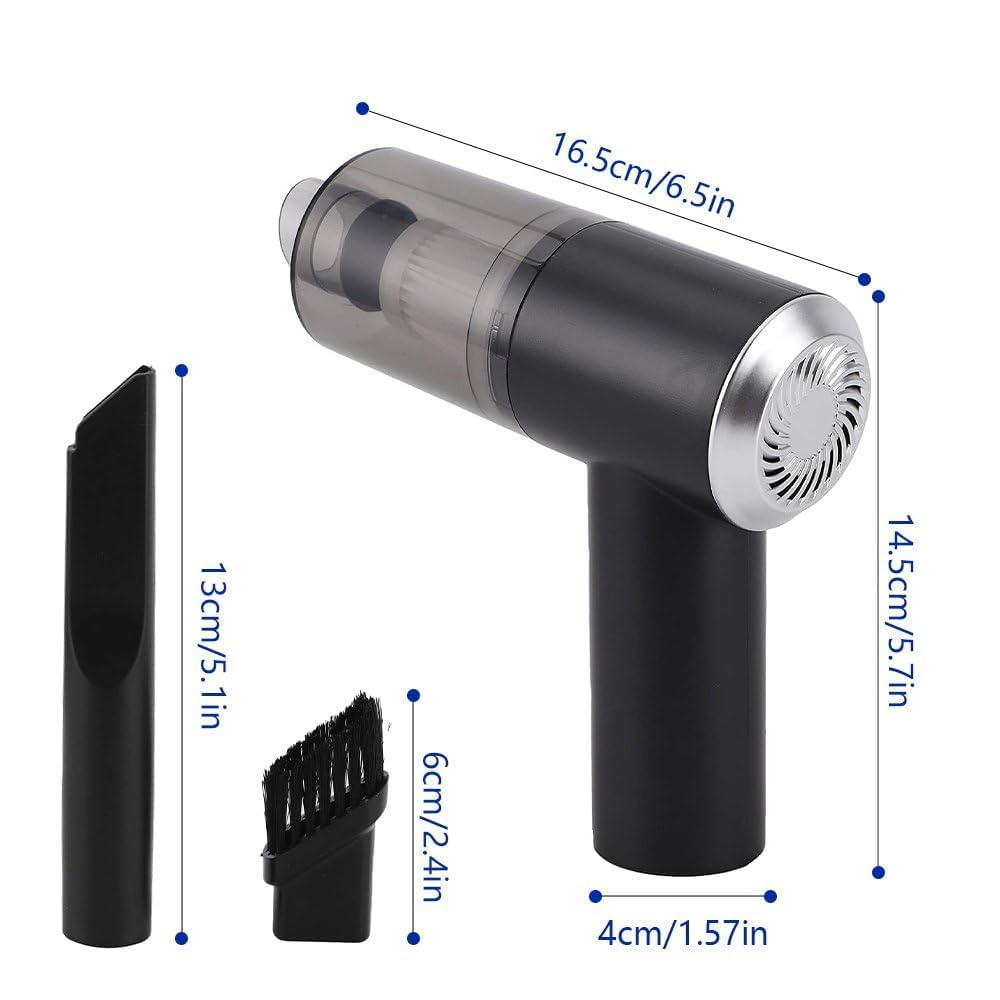 Giftock Portable Mini Car Vacuum Cleaner with,USB Rechargeable Wireless Handheld Car Vacuum Cleaner Traveling, Camping Reusable,Portable,Rechargeable Vacuum (2 in 1)