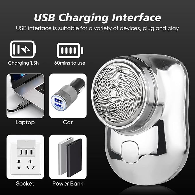 Giftock New Mini Shaver Portable Electric Shaver Mini Pocket Fashion Shaver Electric Razor Shavers for Men Rechargeable Shaver