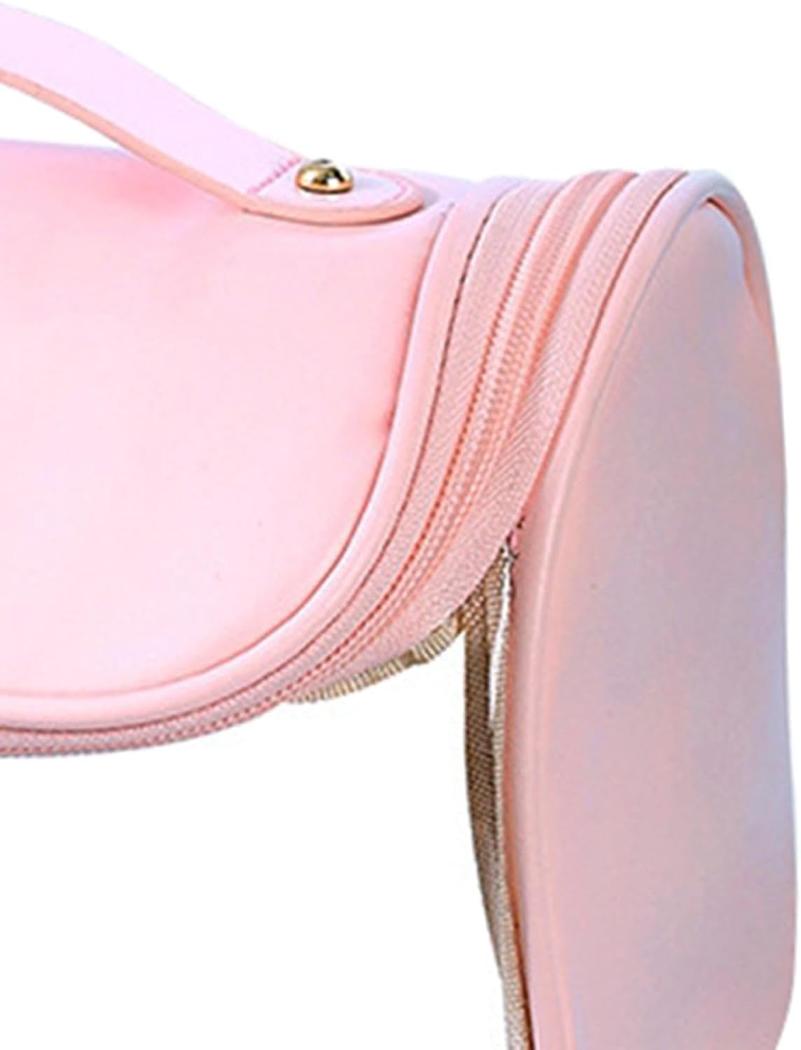 Giftock Makeup Bag, Portable Cosmetic Bag, Large Capacity Travel Makeup Organizer, Leather Cosmetic Brush Case for Women Toiletry Bag for Girls with Handle and Divider (Light Pink)