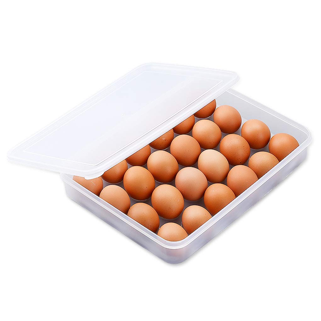 Giftock Plastic Egg Storage Box Single Layer 24 Grids with Lid Egg Basket Tray Useful for Home, Kitchen & Poultry (Multicolor) (1Pcs)