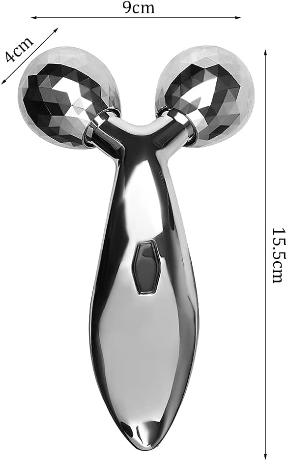 Giftock 3D Roller Massager for Face and Body | Natural Facial and Body Toning and Contouring with Chrome Balls for Radiant Skin (Body)