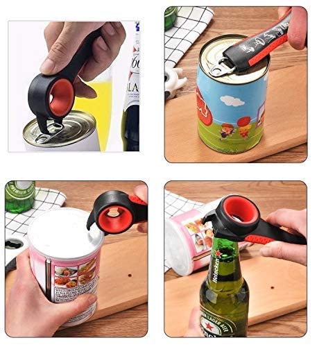 Giftock 5 in 1 Multi Jar Opener, 5 in 1 Bottle Can Opener Set, Seal Soda Lid Twist Grips, Jar Opener for Chef Kids Kitchen Gift Christmas Holiday Party.