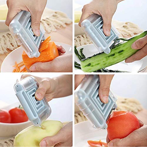 Giftock Enterprise Vegetable Peeler Julienne Peeler Cabbage, Potato, Apple, Carrot Peelers Multifunction Vegetable Fruit Kitchen Cutter, 3 in 1 Switchable PeelerMulti