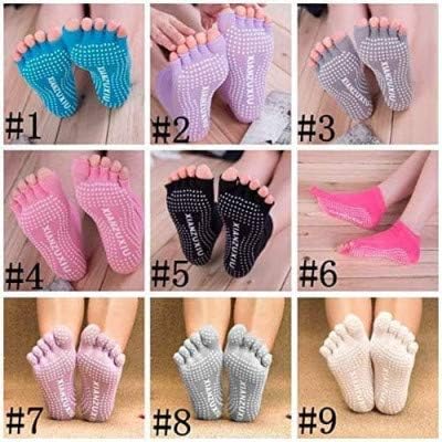 Giftock Yoga Socks Gym Socks for Women and girls Anti Bacterial Anti-Skid Yoga Pilates Dance Ballet Cotton Walking & Bikram Fitness Socks Half Open Toe Socks Yoga Socks(Pack of 1)